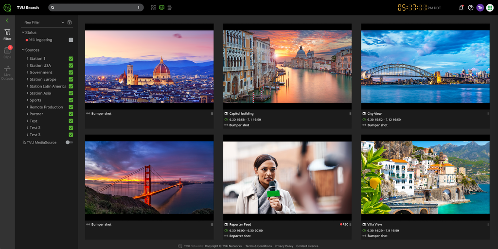 The Live Monitor page offers customizable multi-view content sources based on a user’s chosen criteria and search parameters.