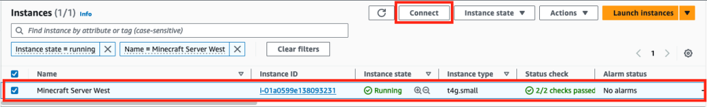 Pressing the connect button for your EC2 instance allows you to use EC2 Instance Connect.