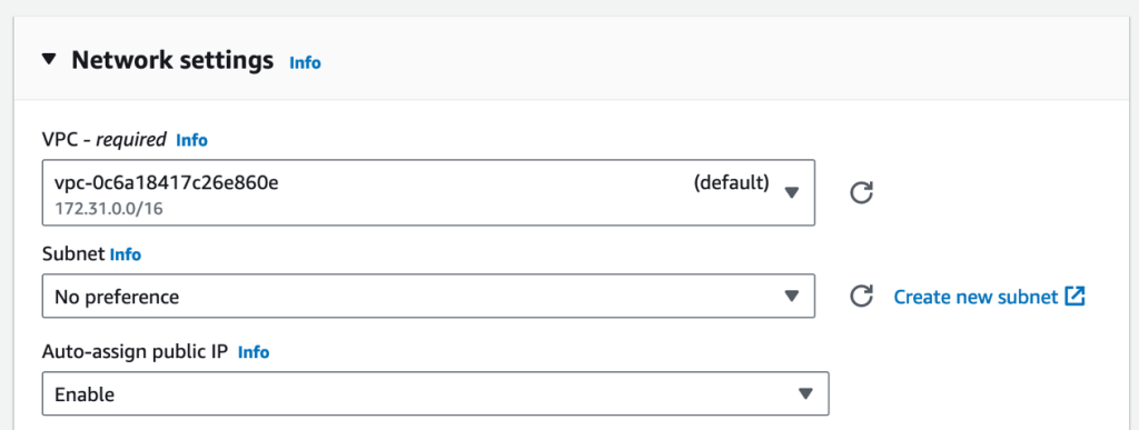 Click edit under the Network settings in the EC2 launch screen.