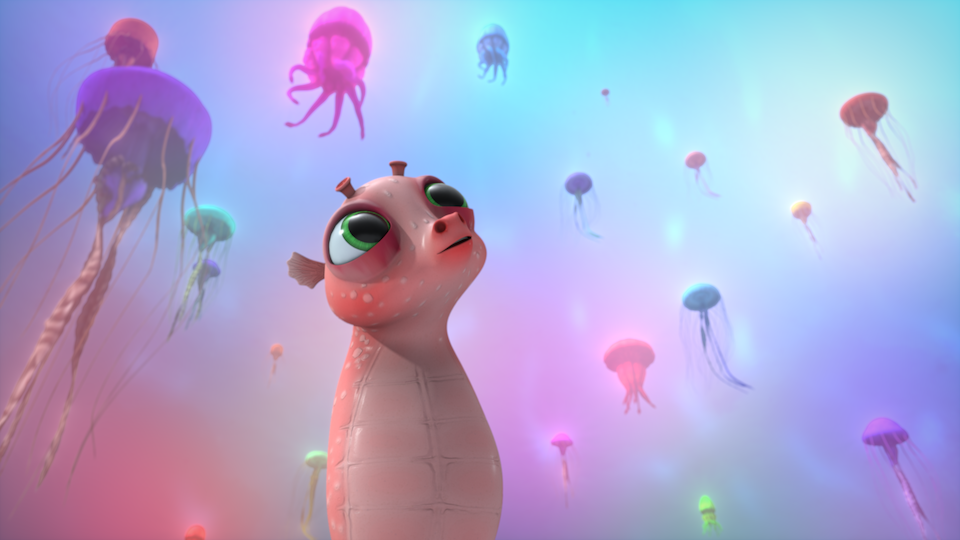 Go Fish scene jellyfish