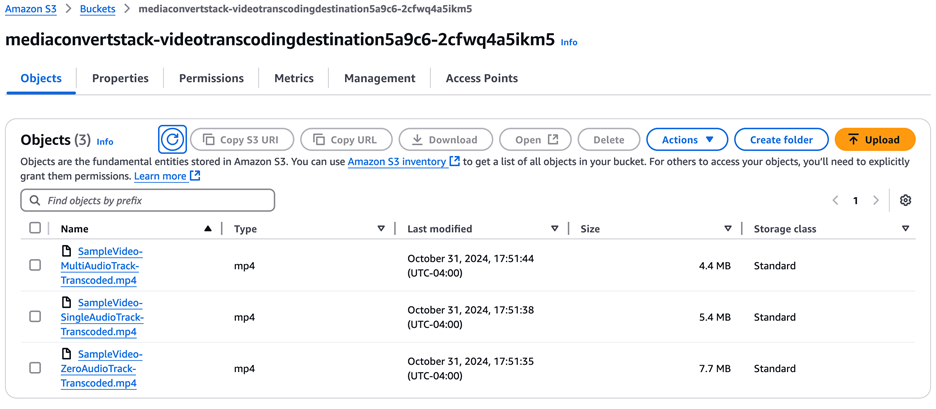 MediaConvert transcoded media files with a different number of audio tracks in the destination S3 bucket.