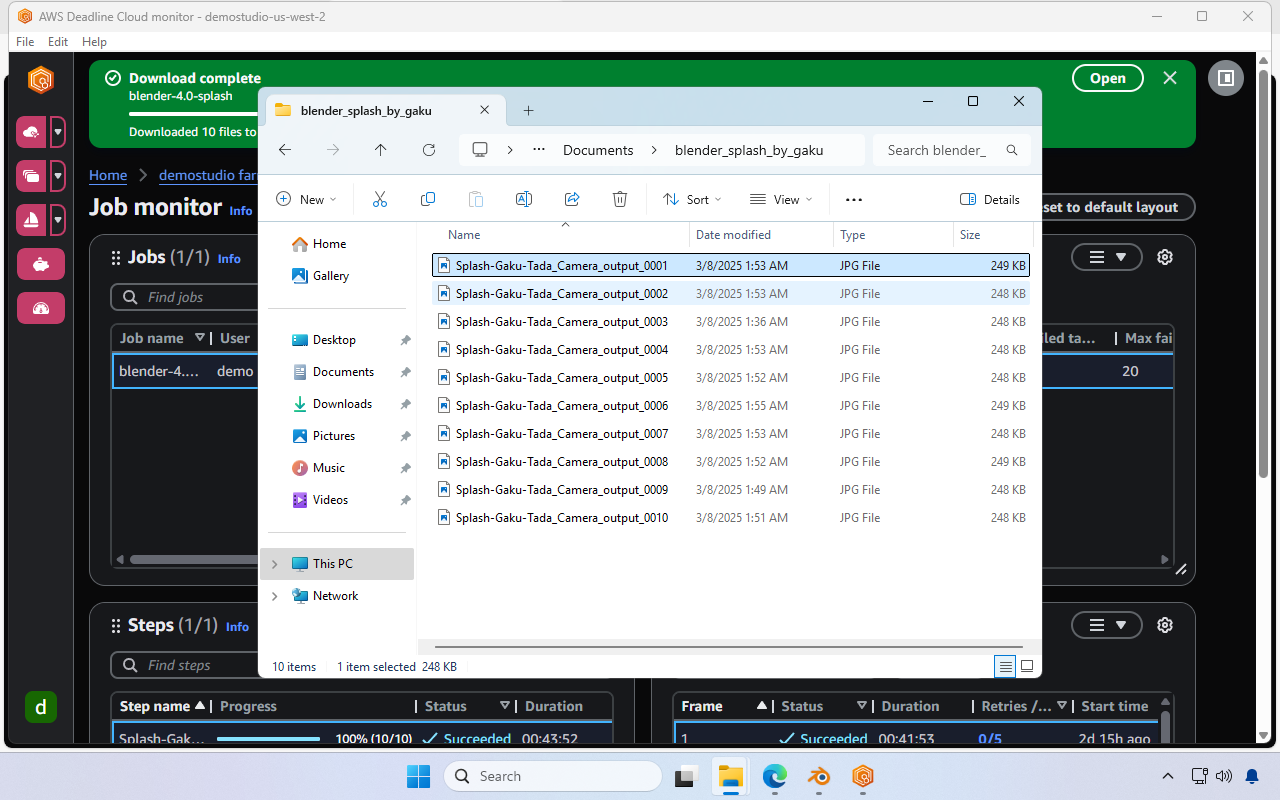 Screenshot of the downloaded files in the file explorer.