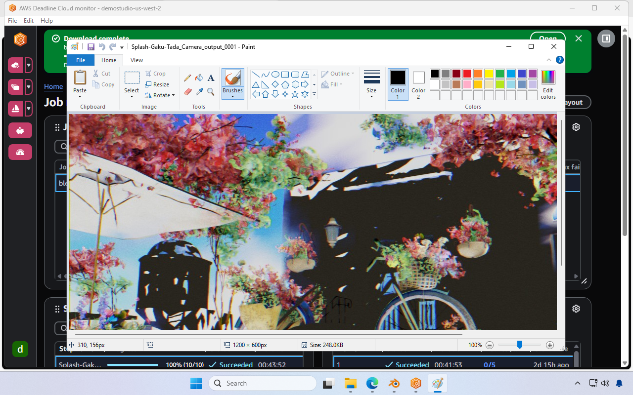 Screenshot of one of the rendered images opened in an image viewer.