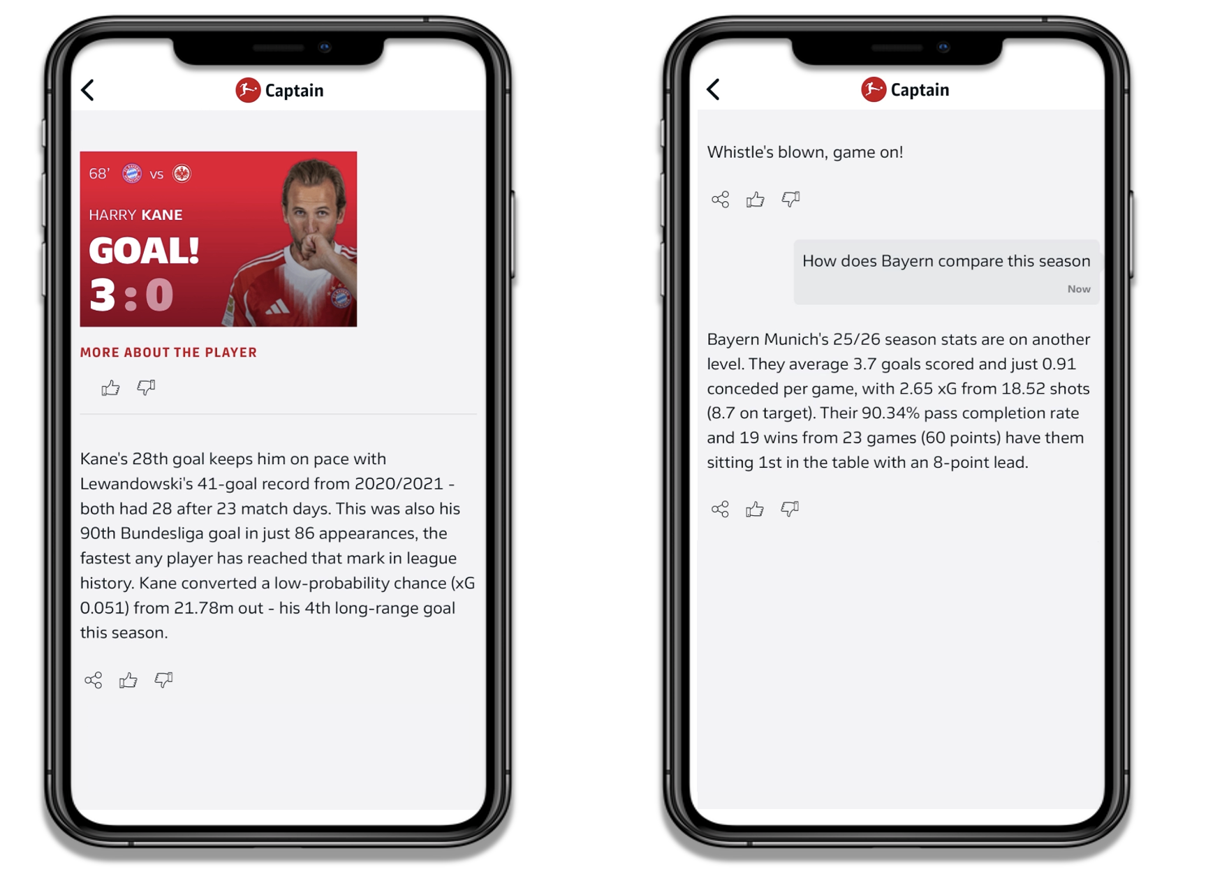 Stats agent in Captain's chat assistant