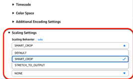 Figure 9: Scaling Settings with SMART_CROP selected