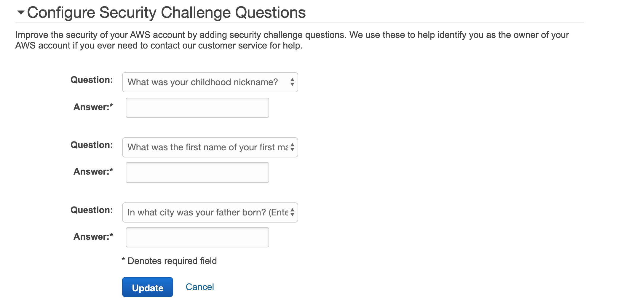 security challenge questions