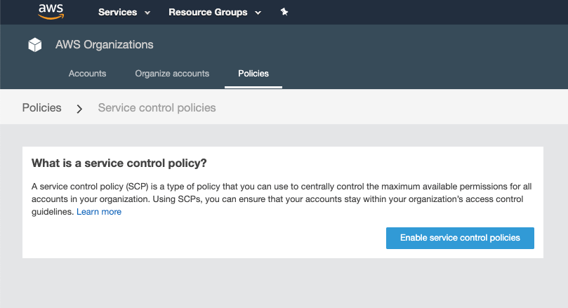 service control policies