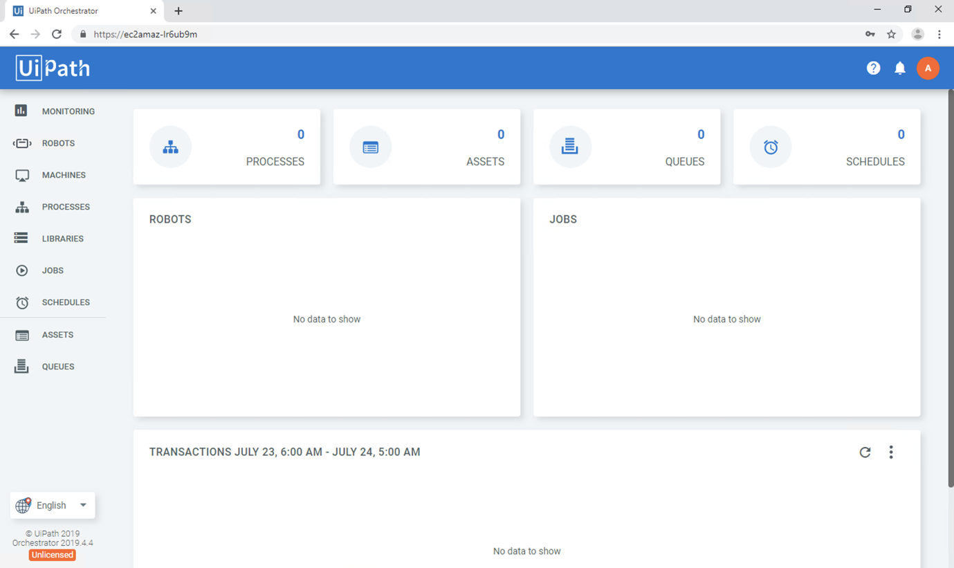 Figure UiPath Orchestrator Portal
