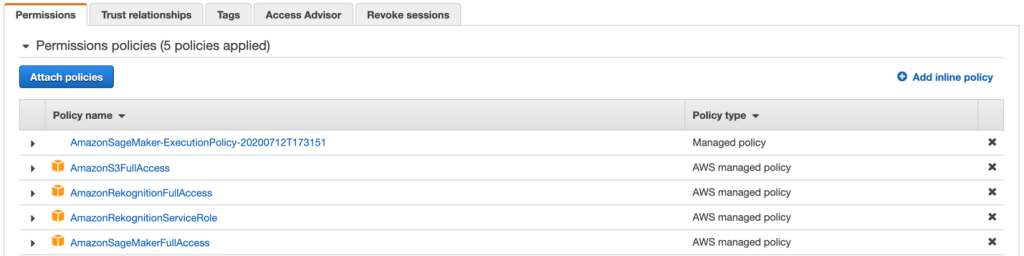 Permissions policies