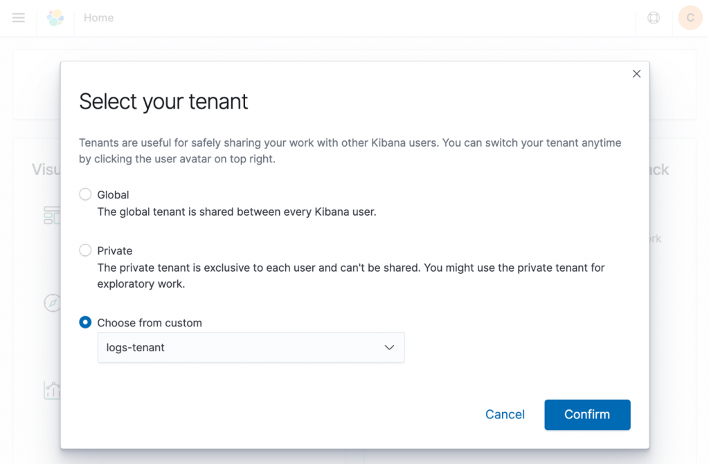 Select your tenant screenshot