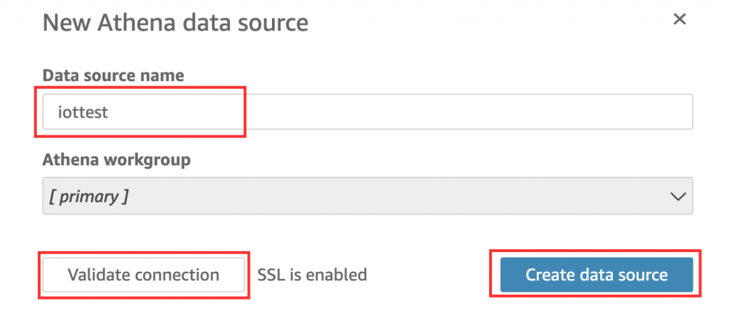 New Athena data source