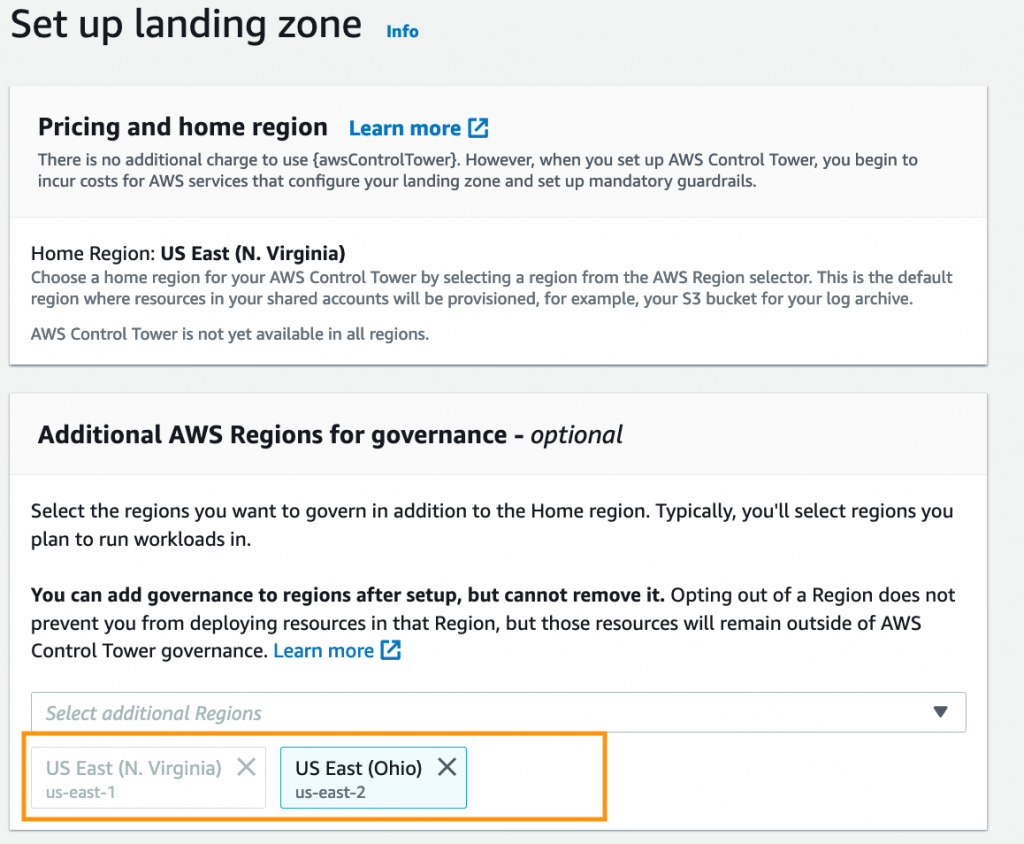 Set Up landing Zone Screenshot