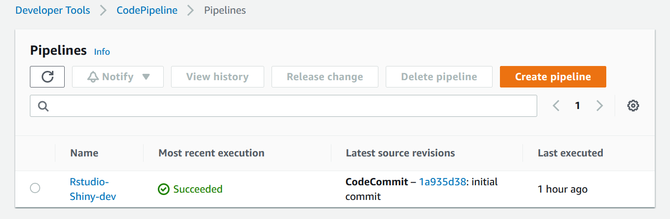 Pipelines screenshot