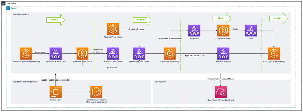 Figure 2. Simulated RLN architecture in the AWS Cloud