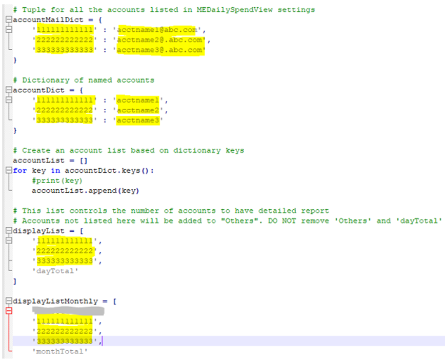 A screenshot showing account IDs in AWS Lambda