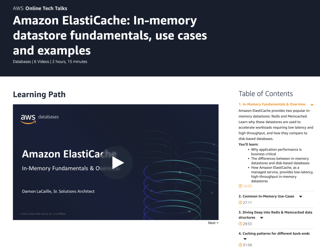 A free training course to increase your skills and leverage better in-memory databases