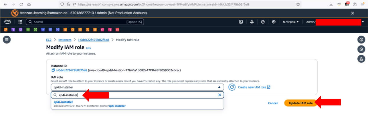 Attach the IAM role to your workspace