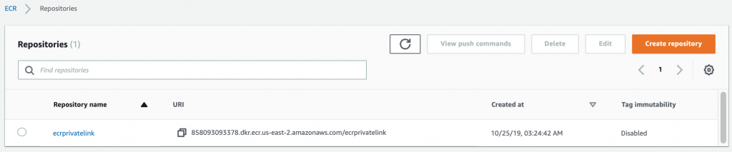 ECR Repository ecrprivatelink