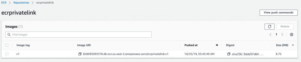 ECR container v1 uploaded