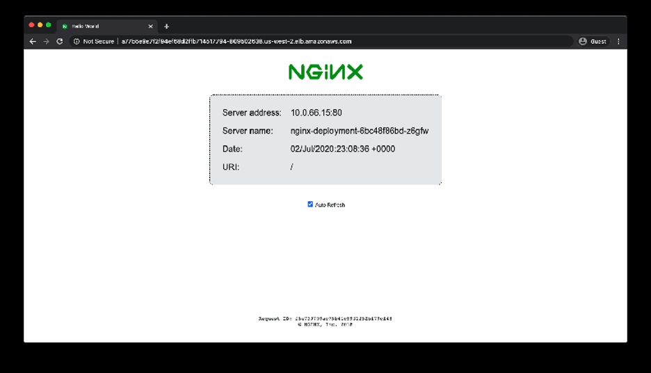 Figure 5 - Application accessed on browser