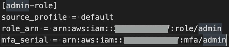 IAM role configuration in CLI credentials file
