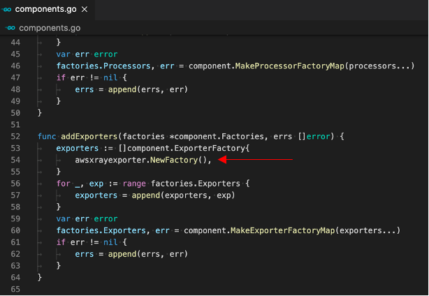 Add exporter in components.go