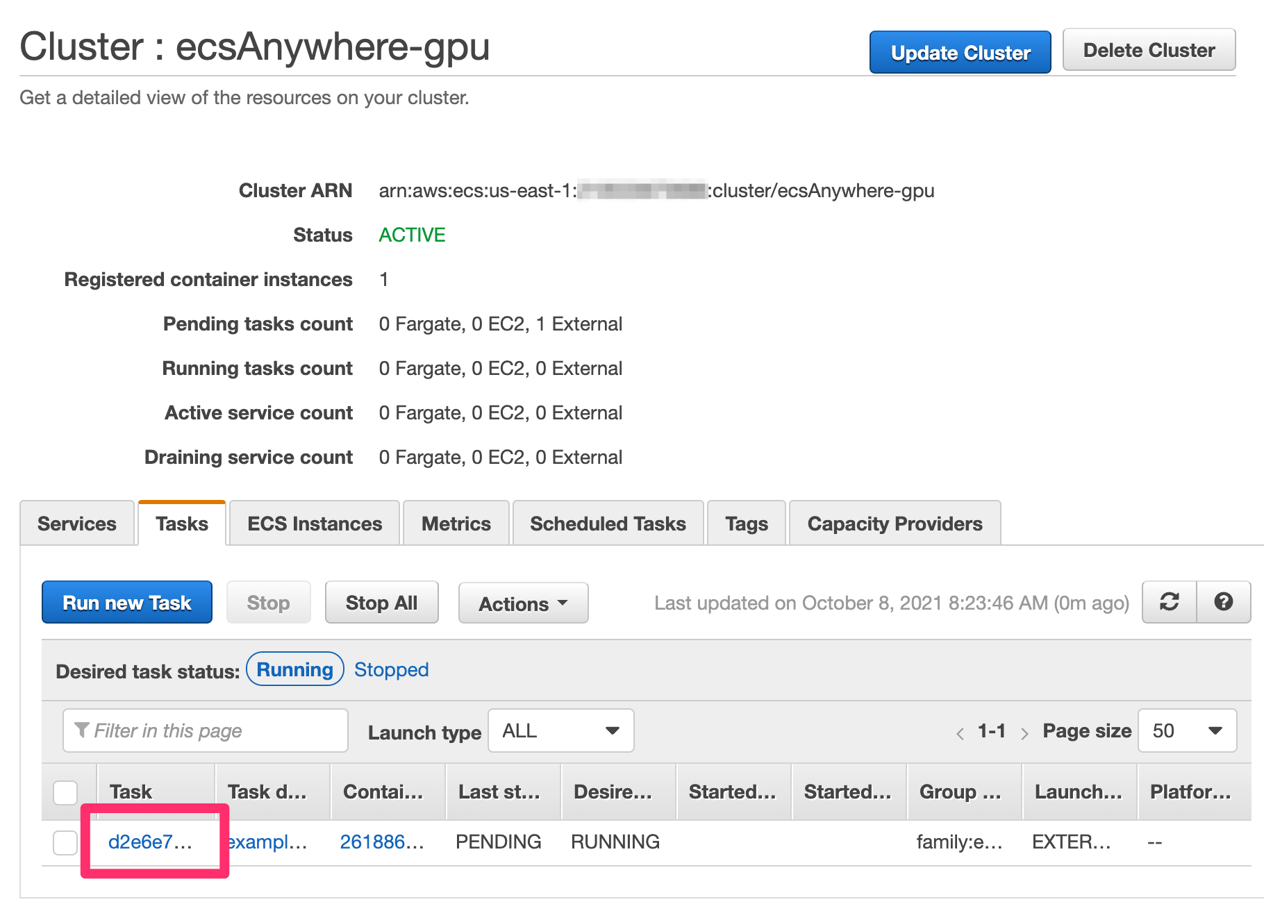 Task successfully scheduled
