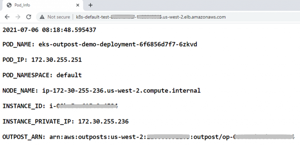 screenshot of application web page