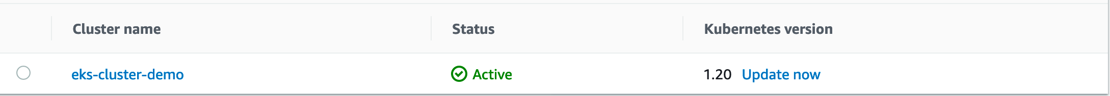 Screenshot of UI homepage choosing cluster