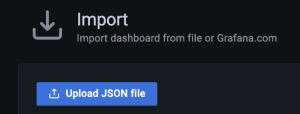 Select upload JSON file option at the top of the screen 