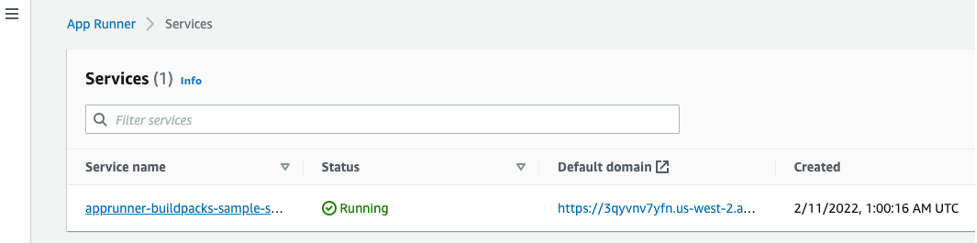 Screenshot showing the AWS CodeCommit repository structure