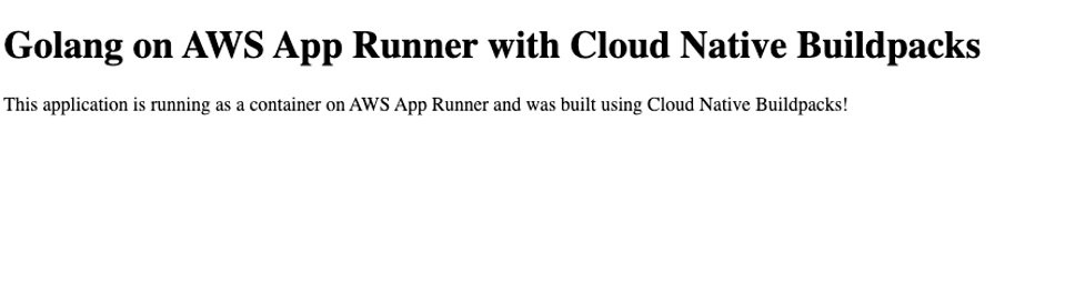 Image showing the Golang sample in a browser