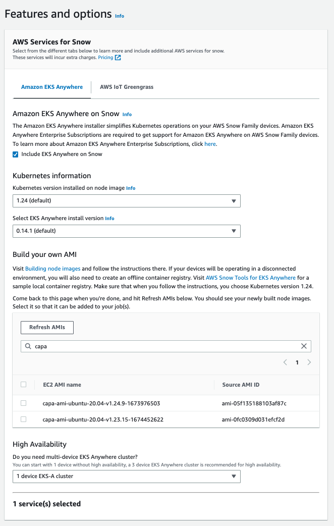 A picture of the updated AWS Snowball console