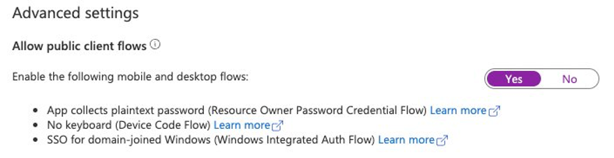 Enable public client flows