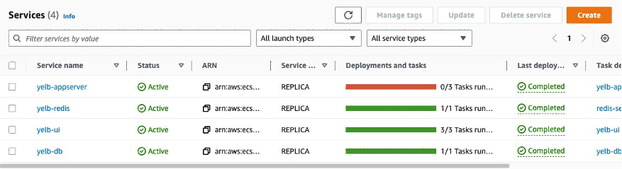 You should see tasks fail and try to self-heal just as they did before. The following is another example:
