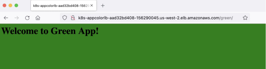 Web Page with Green background.