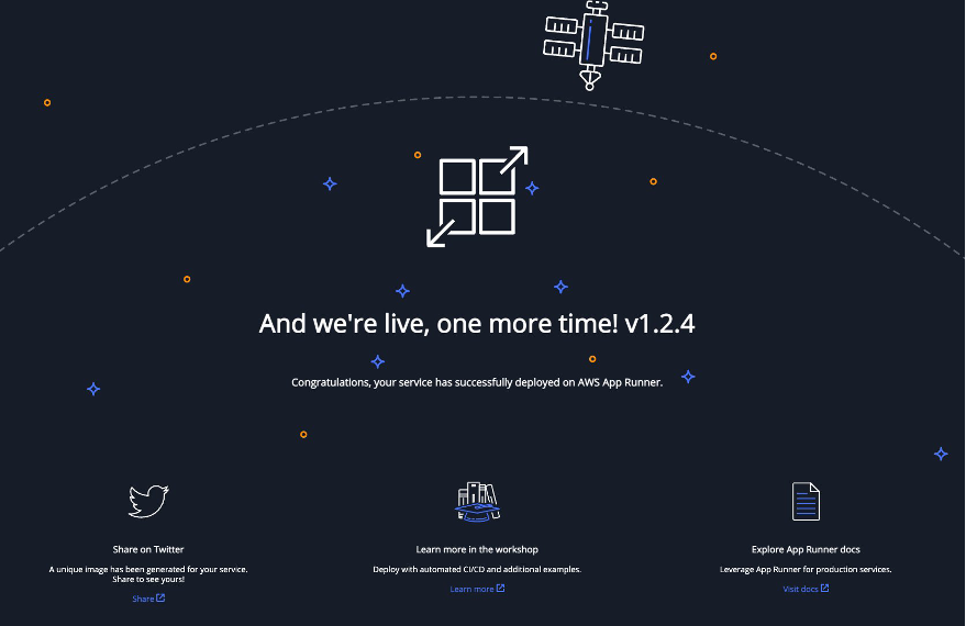 Output with the changes applied to the App Runner service