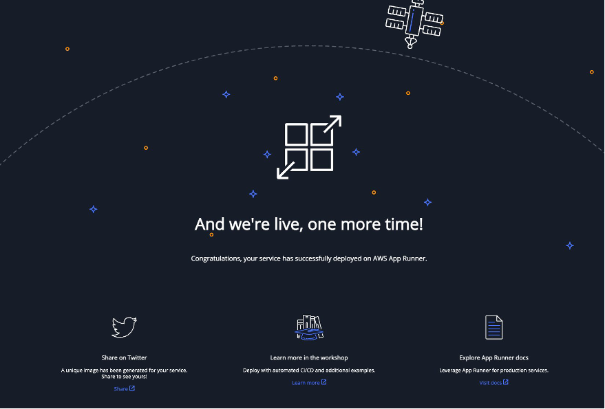 Screenshot of a running service