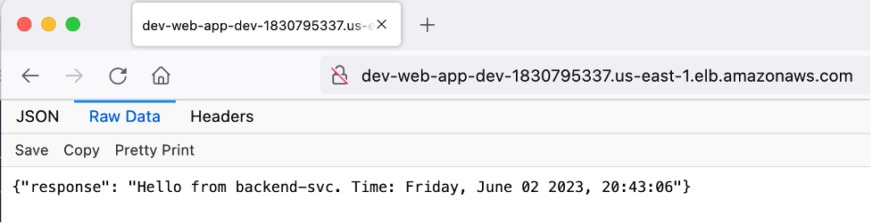 Running application endpoint