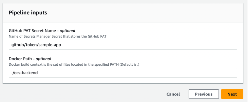Set Secrets Manager secret in Proton template input