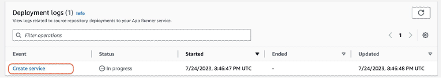 Viewing logs in AWS App Runner