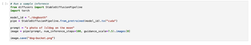 After the training script completes, you can verify the model has been created and run a sample inference to check how it performs.