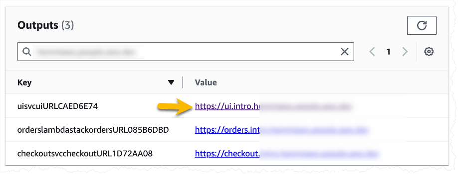 AWS CloudFormation stack outputs