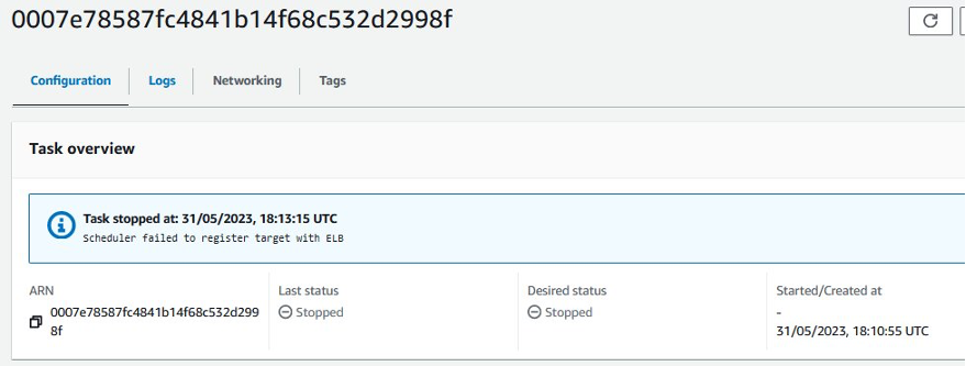 Error Details at Task Level