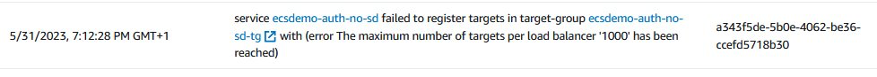 ECS Service Error Event for ALB Target Limit