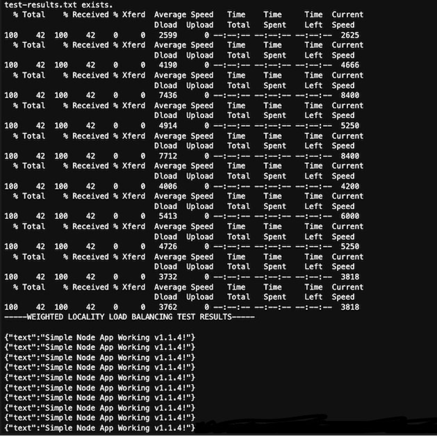 load test script results