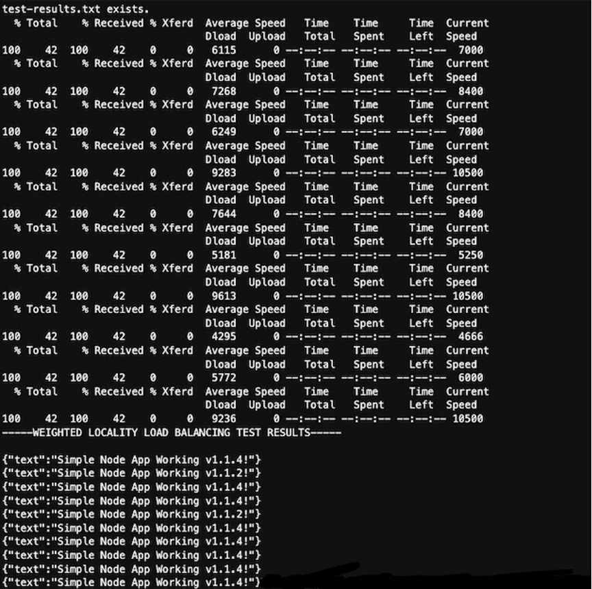 load test script results