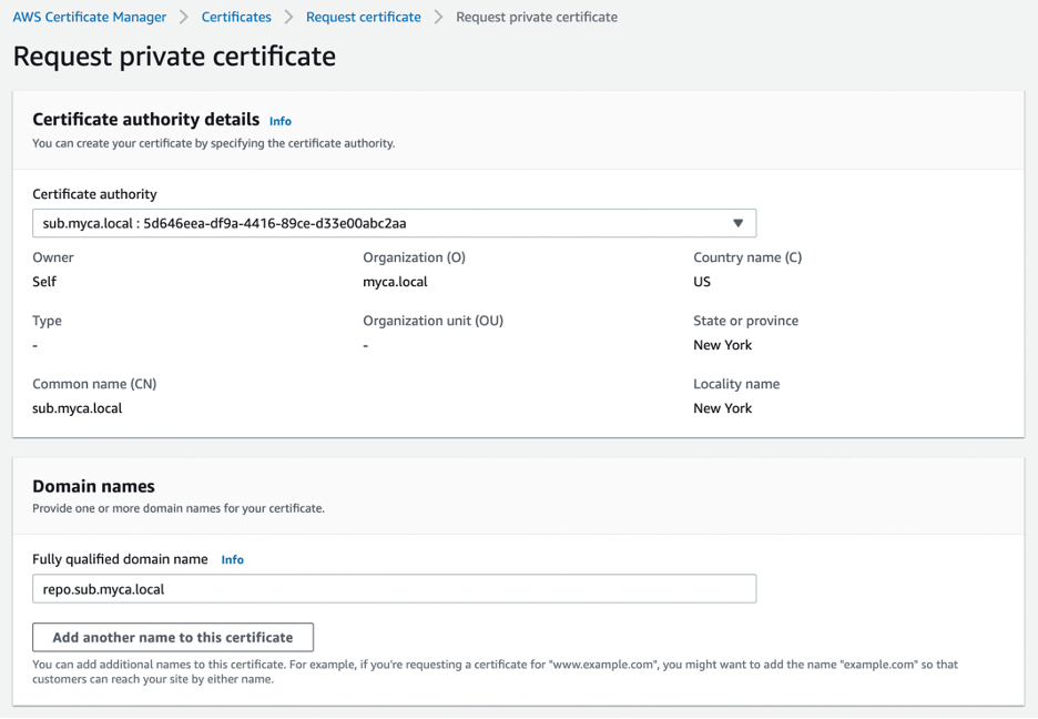 Create private certificate