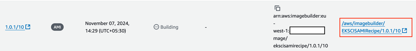 Figure 7: EC2 Image Builder console